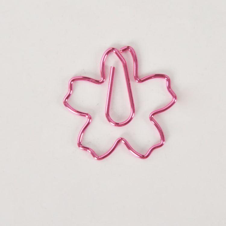 Cute shape metal paper clip, animal shape, shape paper clip, cherry blossom, cat, love, 10 set, creative shape paper clip - CHL-STORE 