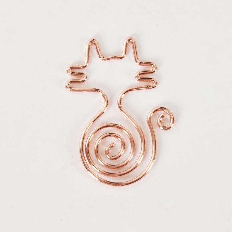 Cute shape metal paper clip, animal shape, shape paper clip, cherry blossom, cat, love, 10 set, creative shape paper clip - CHL-STORE 