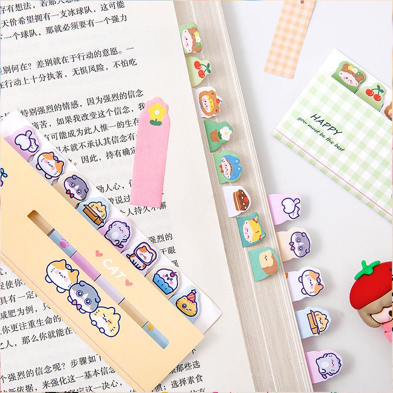 Cute strips of paper stickers, 120 sheets, school supplies, small office objects, special shapes, cute animals - CHL-STORE 