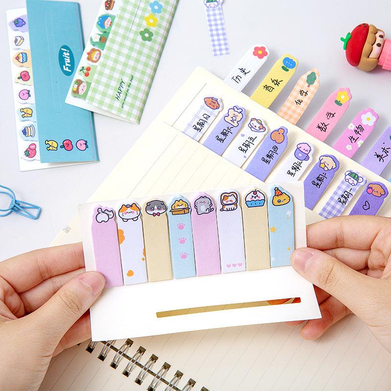 Cute strips of paper stickers, 120 sheets, school supplies, small office objects, special shapes, cute animals - CHL-STORE 