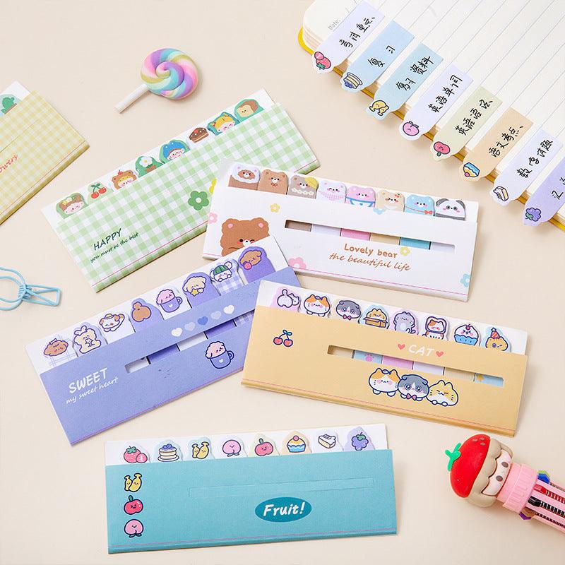 Cute strips of paper stickers, 120 sheets, school supplies, small office objects, special shapes, cute animals - CHL-STORE 