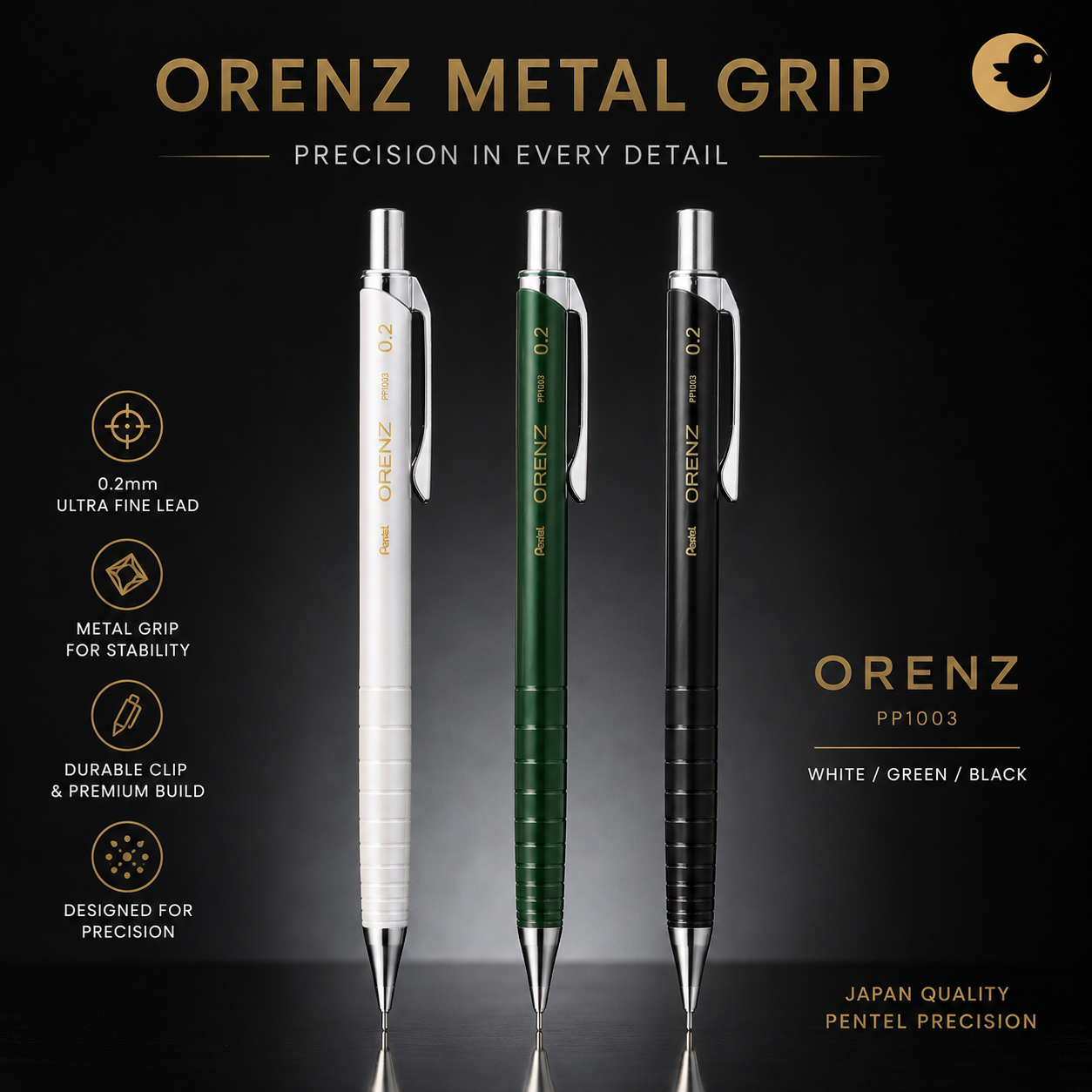 Pentel Orenz Ultra Fine Mechanical Pencil XPP502 0.2mm