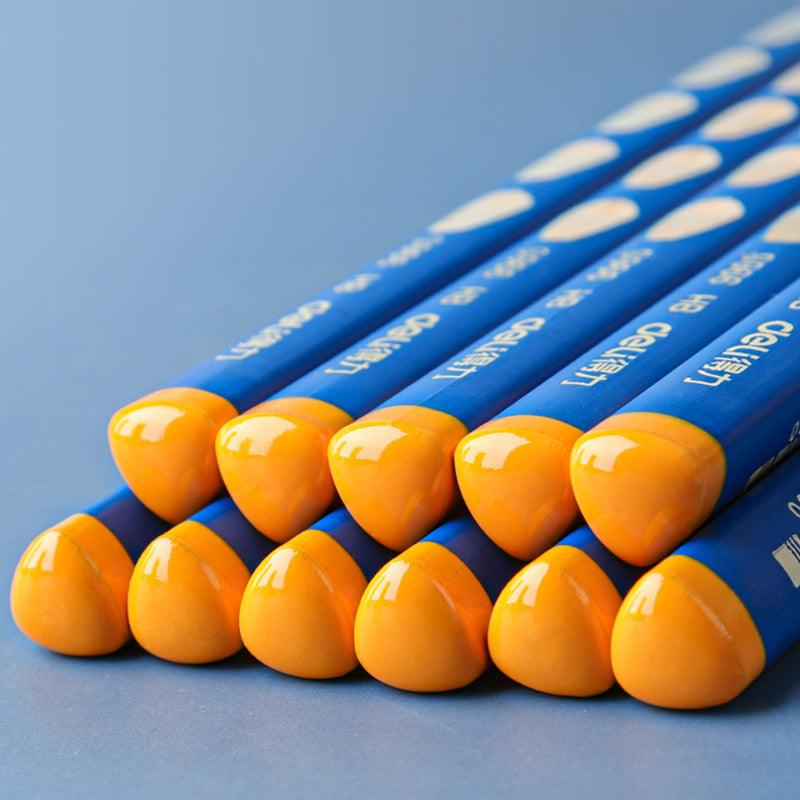 Deli Big Triangular Pole Positive Posture Practicing Words Hole Pencil Thick Rod HB / 2B Regular Type Extra Thick Type Free Exclusive Pencil Sharpener + Eraser Practice Handwriting Grip Pen - CHL-STORE 