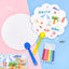 DIY Blank Cartoon Cute Hand-painted Small Fan Astronaut Model Animal Model Children's Art Hand-painted Fan - CHL-STORE 