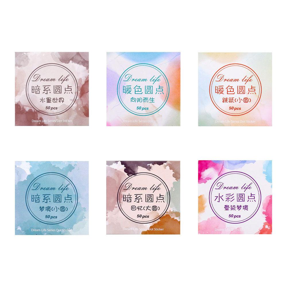 Dream Life Series Handbook sealing dots, circular sealing stickers, label stickers, simple colors, collage creativity, key marks, material DIY - CHL-STORE 