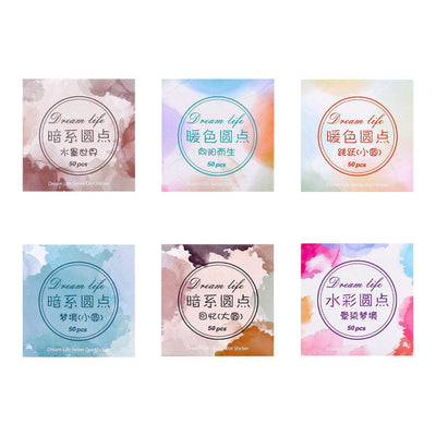 Dream Life Series Handbook sealing dots, circular sealing stickers, label stickers, simple colors, collage creativity, key marks, material DIY - CHL-STORE 