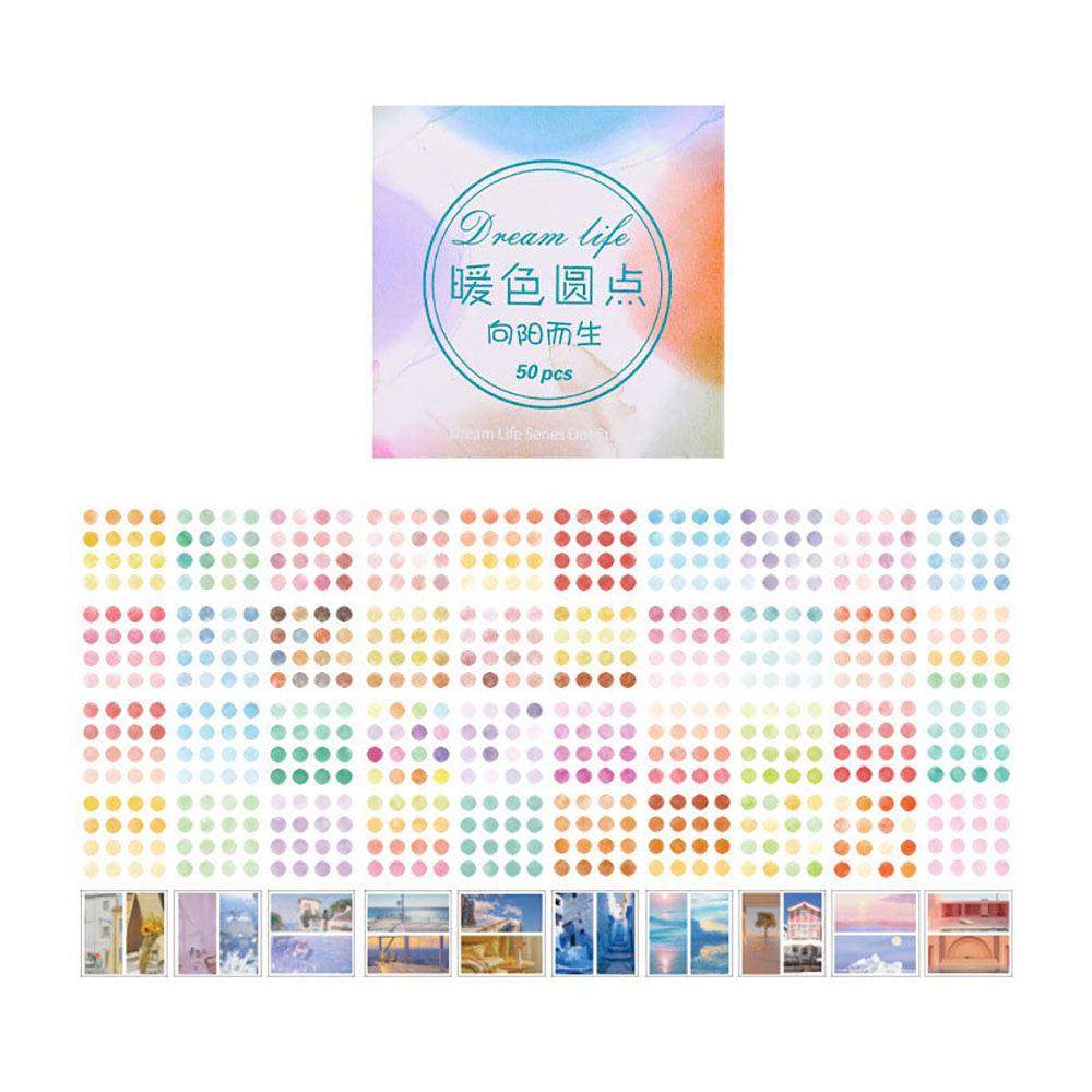 Dream Life Series Handbook sealing dots, circular sealing stickers, label stickers, simple colors, collage creativity, key marks, material DIY - CHL-STORE 