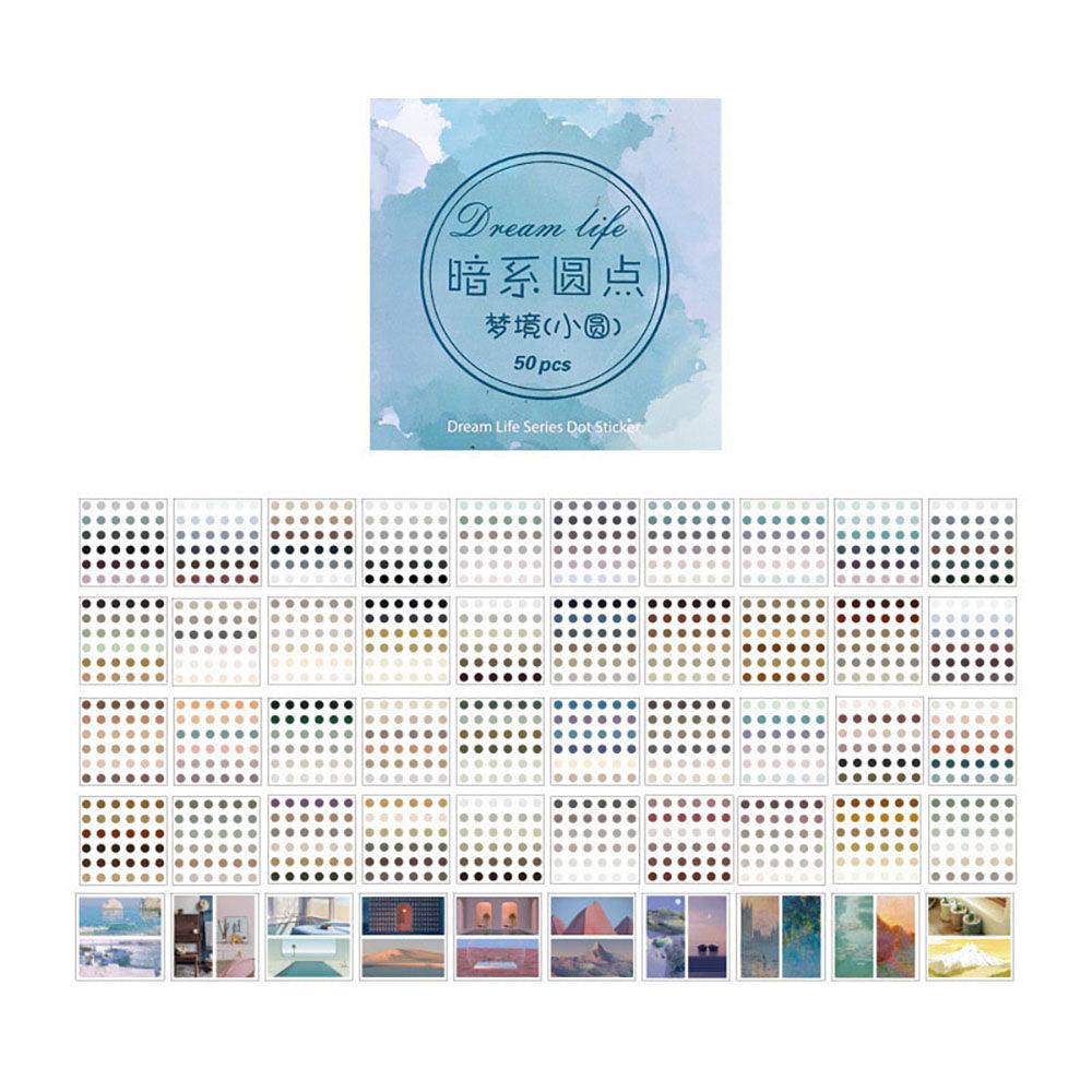 Dream Life Series Handbook sealing dots, circular sealing stickers, label stickers, simple colors, collage creativity, key marks, material DIY - CHL-STORE 