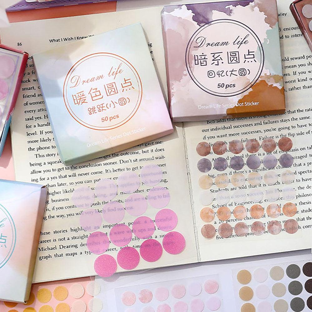 Dream Life Series Handbook sealing dots, circular sealing stickers, label stickers, simple colors, collage creativity, key marks, material DIY - CHL-STORE 