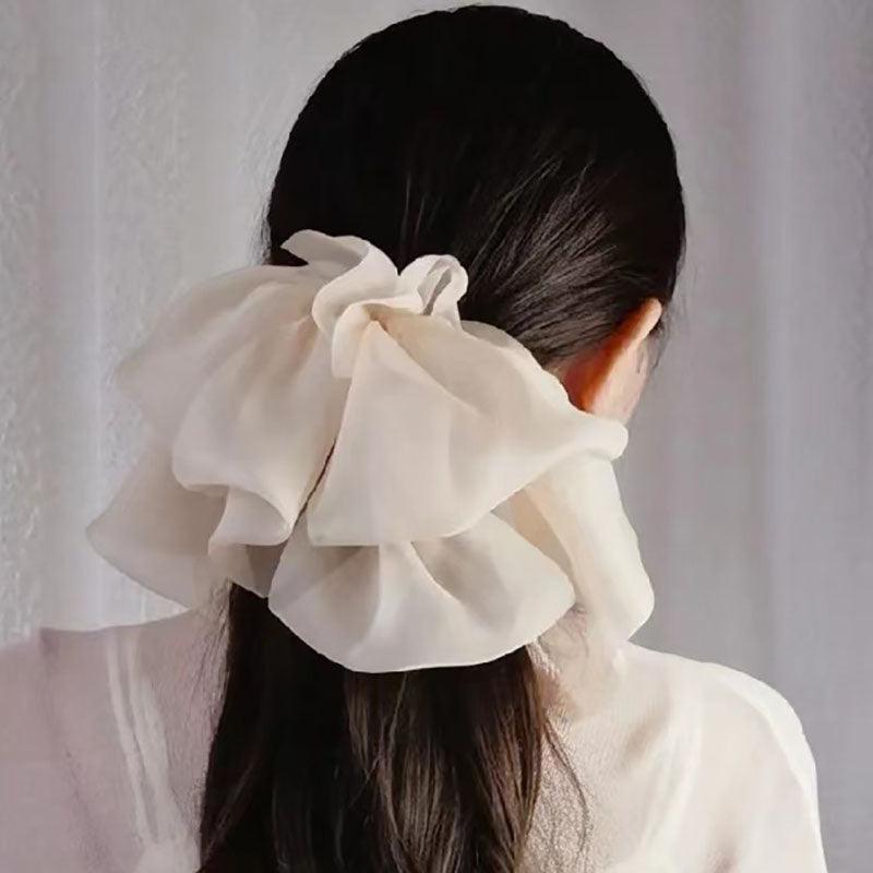 Embroidered lace, chiffon fairy, big bow ponytail spring clip, sweet bow hair clip, net beauty designation, beauty salon, fairy essential - CHL-STORE 