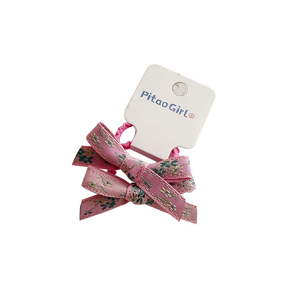 Ethnic style embroidered lady style children's pair of bow hair ties, textured hair accessories, popular hair salons, styling hair accessories - CHL-STORE 