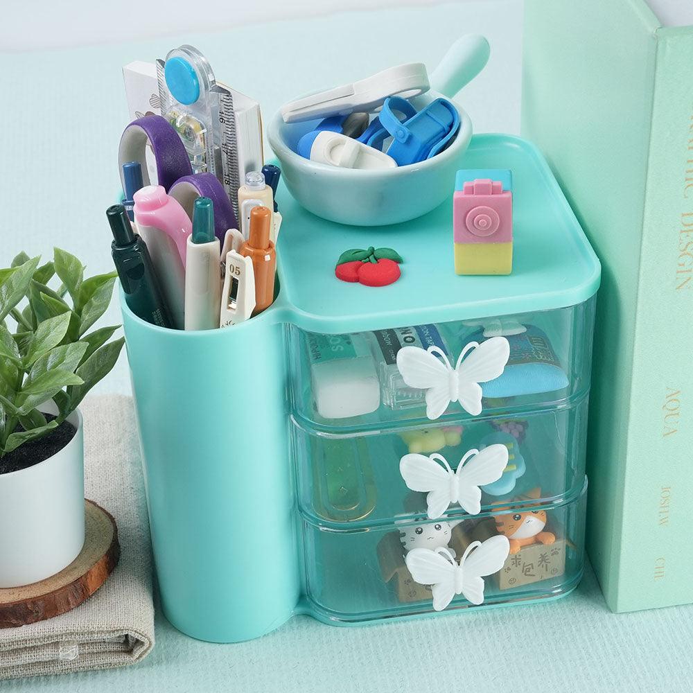 Glacier pattern desktop storage box white three layers white four layers pink green home storage cartoon rabbit NP-H7TAQM-012 014 - CHL-STORE 