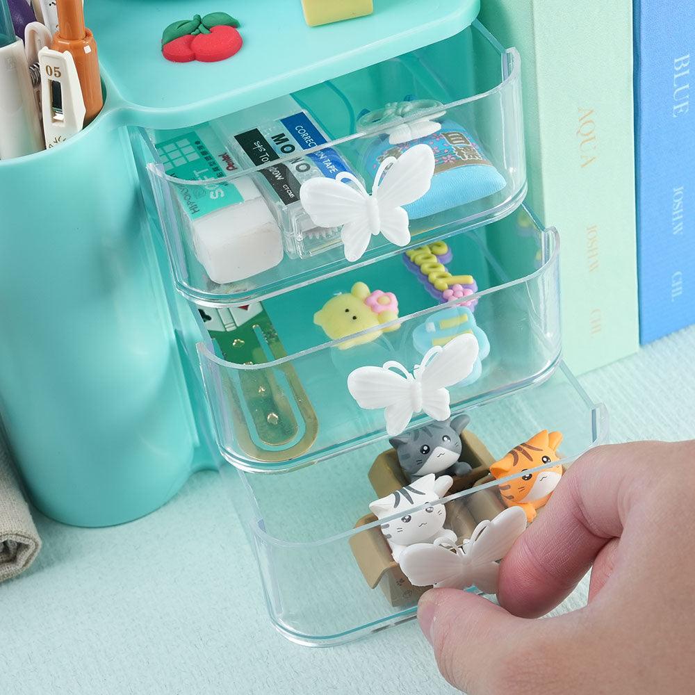 Glacier pattern desktop storage box white three layers white four layers pink green home storage cartoon rabbit NP-H7TAQM-012 014 - CHL-STORE 