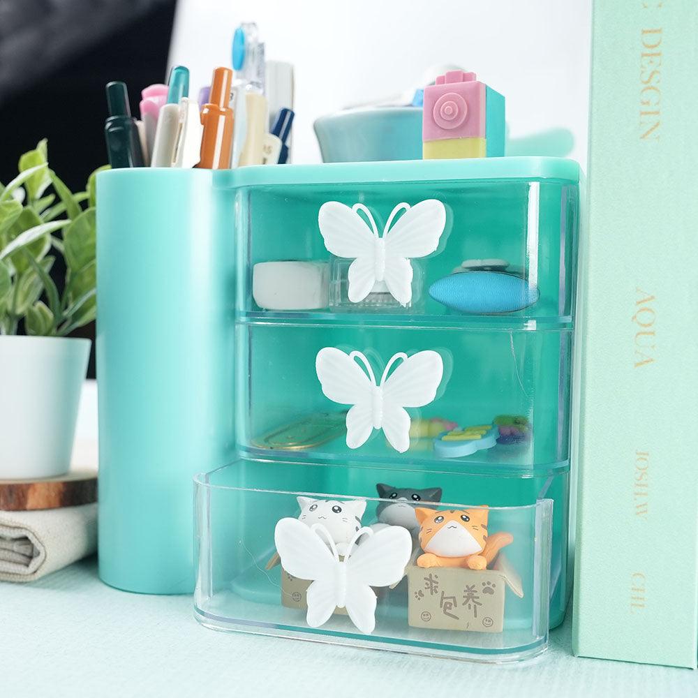Glacier pattern desktop storage box white three layers white four layers pink green home storage cartoon rabbit NP-H7TAQM-012 014 - CHL-STORE 
