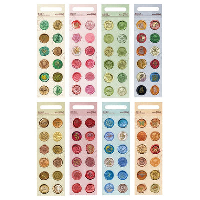 Good day, sealing wax stickers, fire paint glue, wax sealing stickers, gift ideas, material collage, decorative handbook, handmade DIY - CHL-STORE 