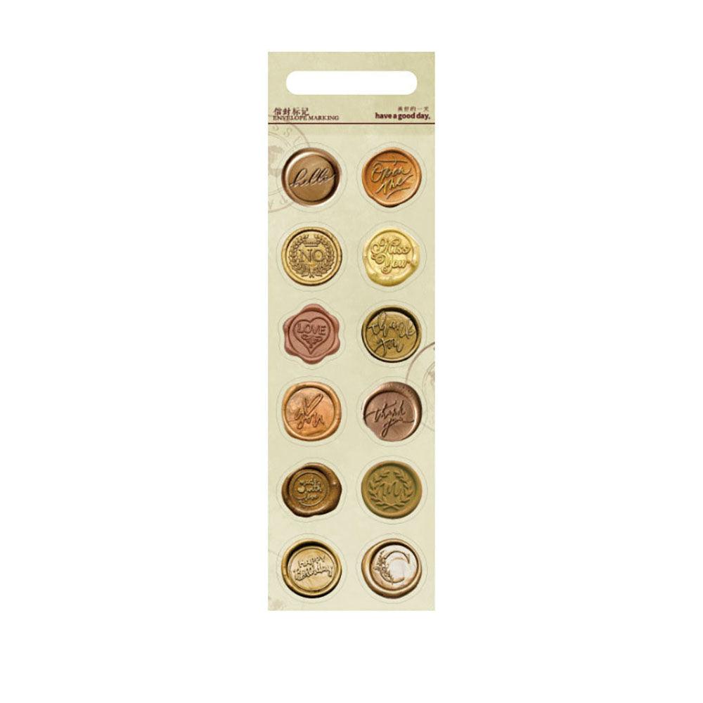 Good day, sealing wax stickers, fire paint glue, wax sealing stickers, gift ideas, material collage, decorative handbook, handmade DIY - CHL-STORE 