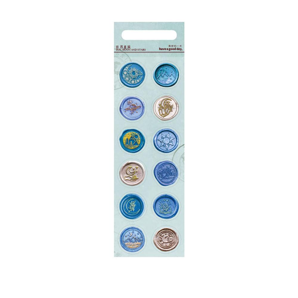 Good day, sealing wax stickers, fire paint glue, wax sealing stickers, gift ideas, material collage, decorative handbook, handmade DIY - CHL-STORE 