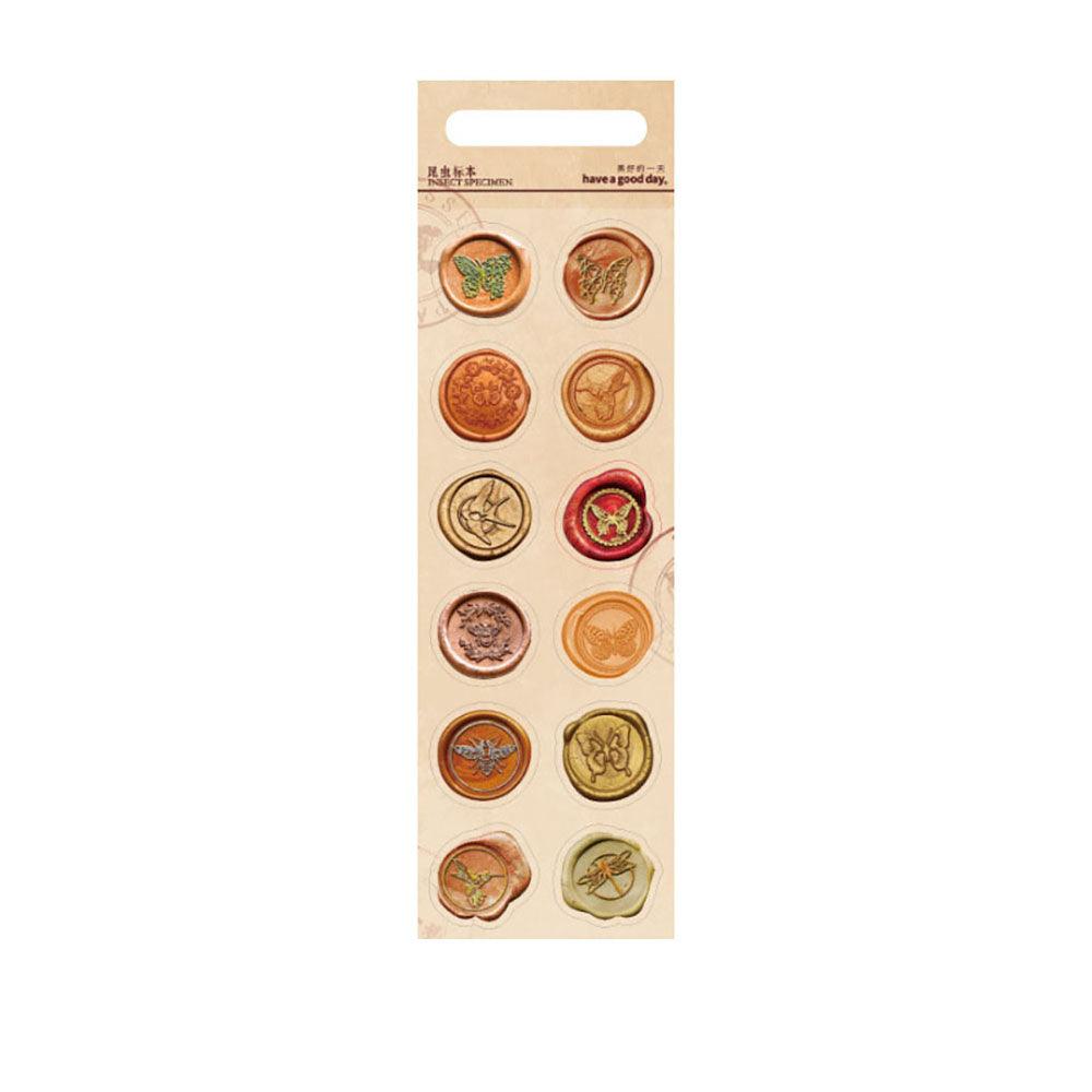 Good day, sealing wax stickers, fire paint glue, wax sealing stickers, gift ideas, material collage, decorative handbook, handmade DIY - CHL-STORE 