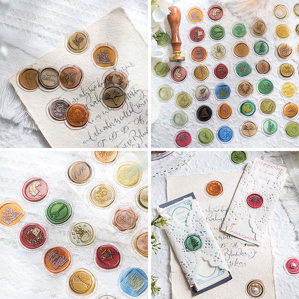Good day, sealing wax stickers, fire paint glue, wax sealing stickers, gift ideas, material collage, decorative handbook, handmade DIY - CHL-STORE 