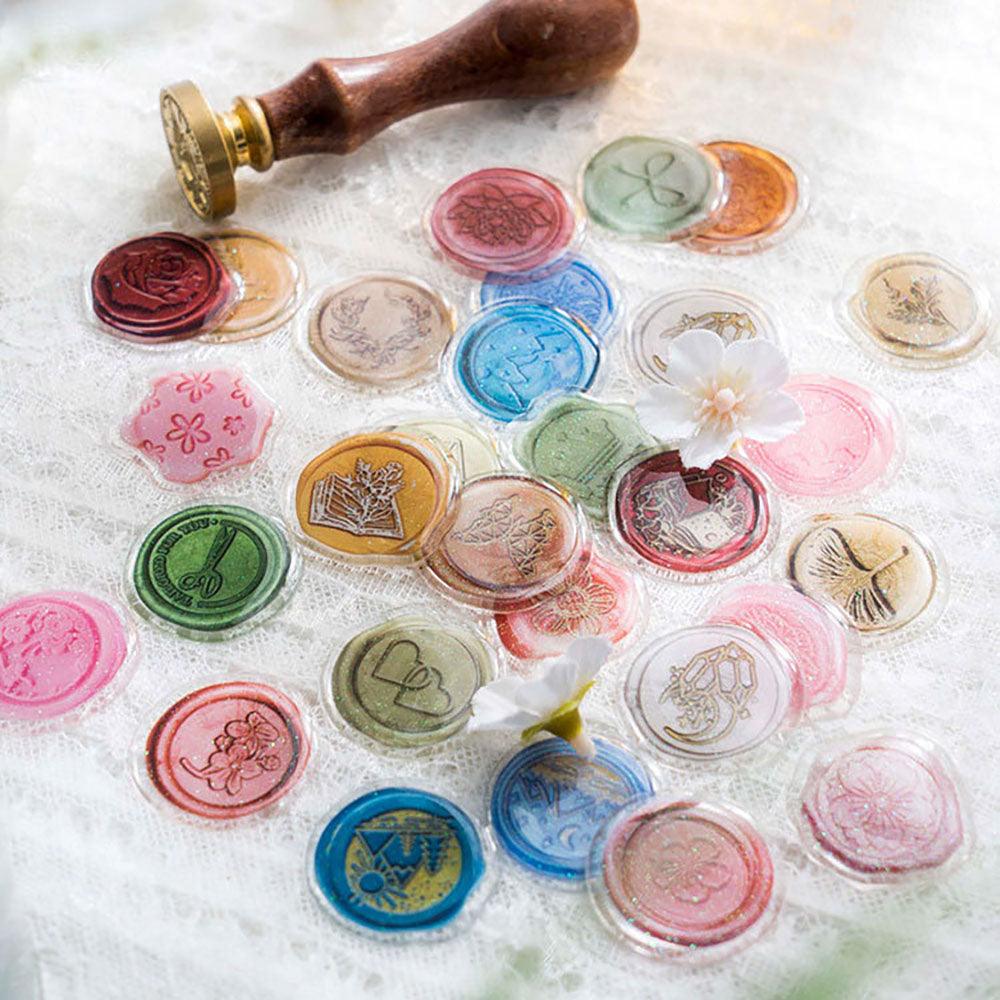 Good day, sealing wax stickers, fire paint glue, wax sealing stickers, gift ideas, material collage, decorative handbook, handmade DIY - CHL-STORE 