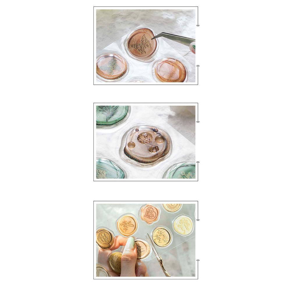Good day, sealing wax stickers, fire paint glue, wax sealing stickers, gift ideas, material collage, decorative handbook, handmade DIY - CHL-STORE 