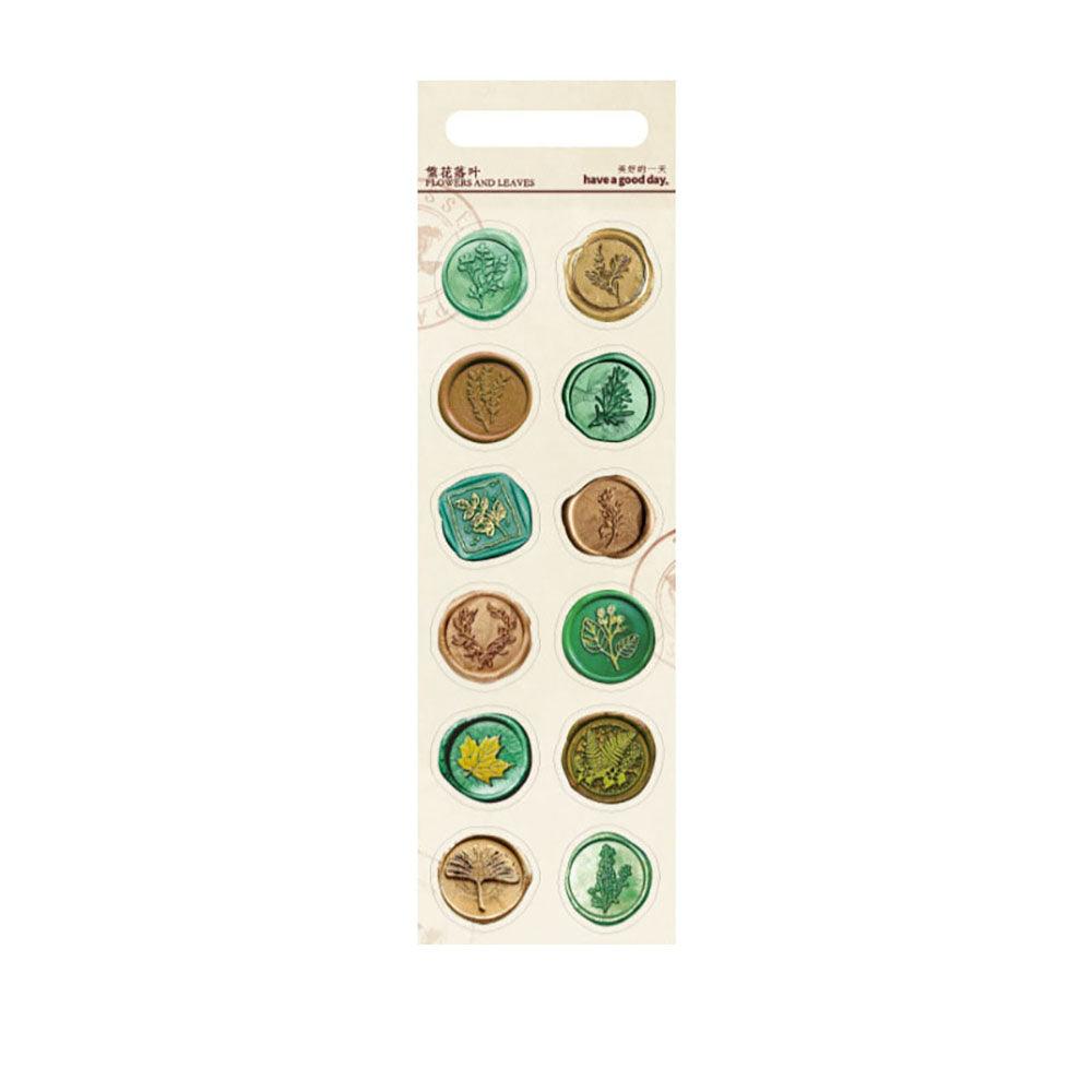 Good day, sealing wax stickers, fire paint glue, wax sealing stickers, gift ideas, material collage, decorative handbook, handmade DIY - CHL-STORE 