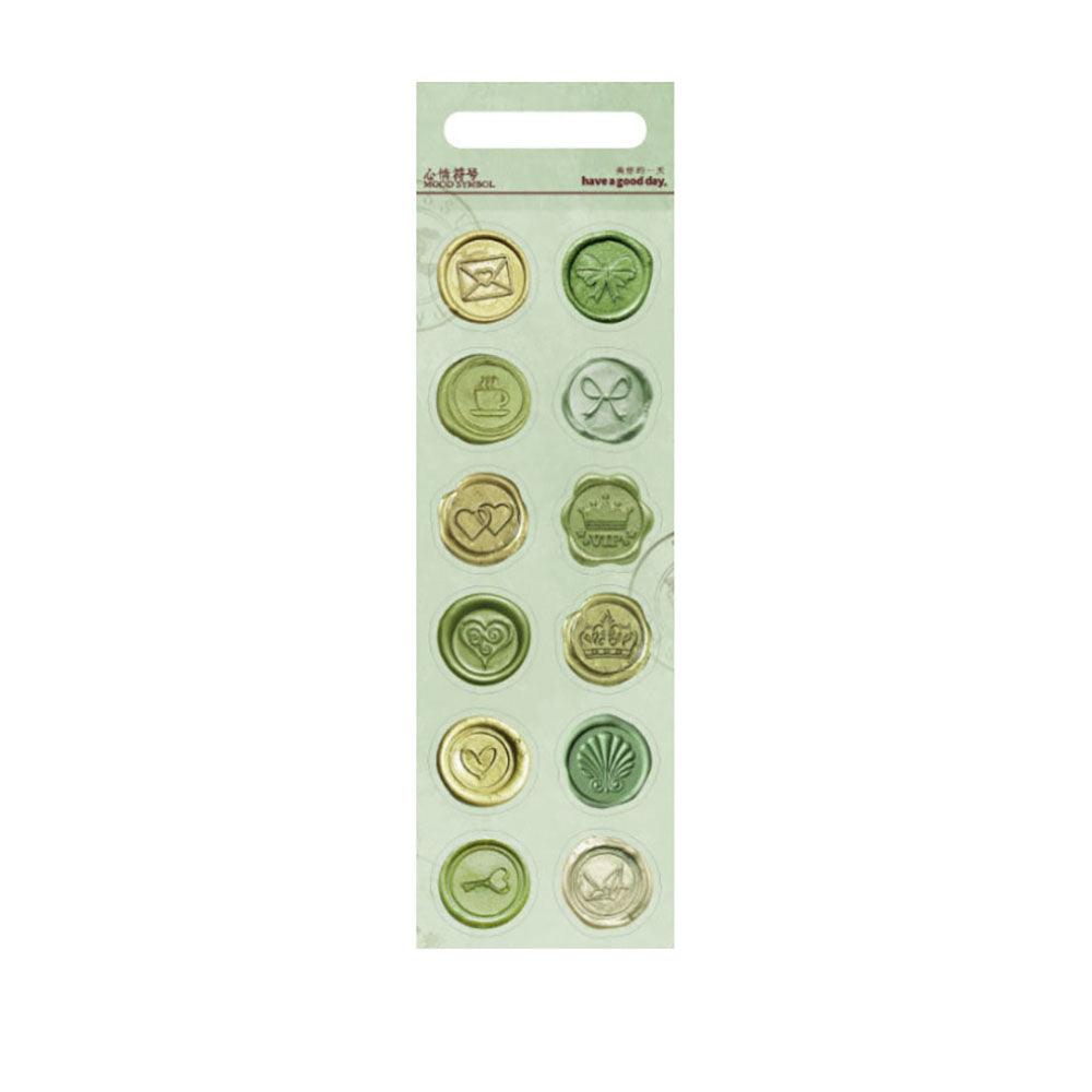 Good day, sealing wax stickers, fire paint glue, wax sealing stickers, gift ideas, material collage, decorative handbook, handmade DIY - CHL-STORE 