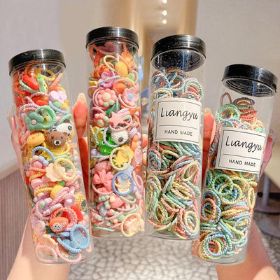 Good elasticity, no hair damage, young children, soft hair, suitable for hair rings, braiding, styling, colorful macarons, threaded lace, towel rings - CHL-STORE 