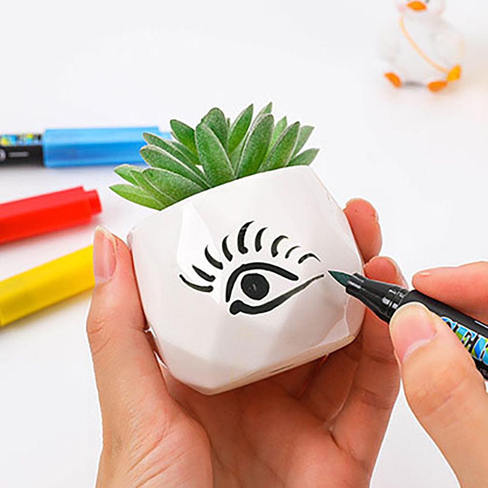 Guangna ceramic painting pens, soft painting pens, 12 colors, creative glass graffiti, DIY production, color brushes - CHL-STORE 