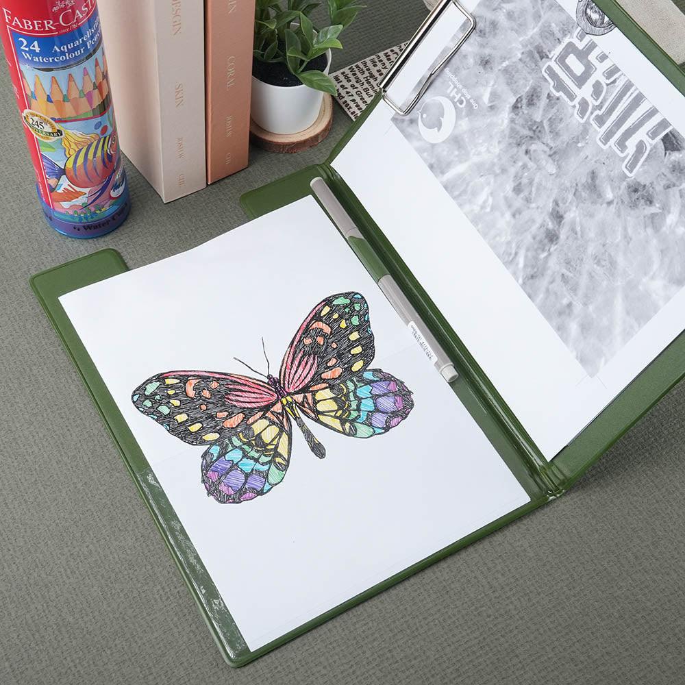 HIGHTIDE DP058 PENCO A5 size clip backing board olive green school supplies office meeting file collection finishing file folder - CHL-STORE 