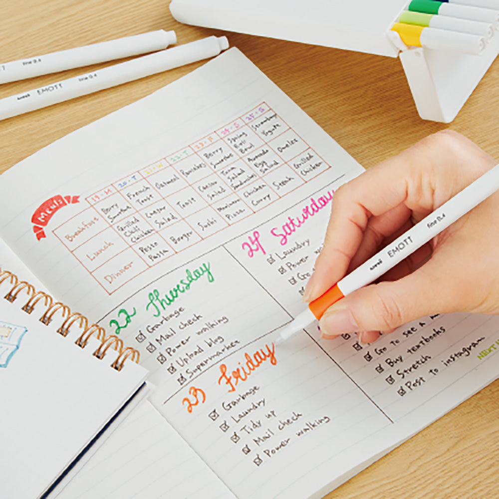 UNI EMOTT water-resistant color pen water-based pen signature pen drawing creation hand-drawn drawing note illustration stroke drawing