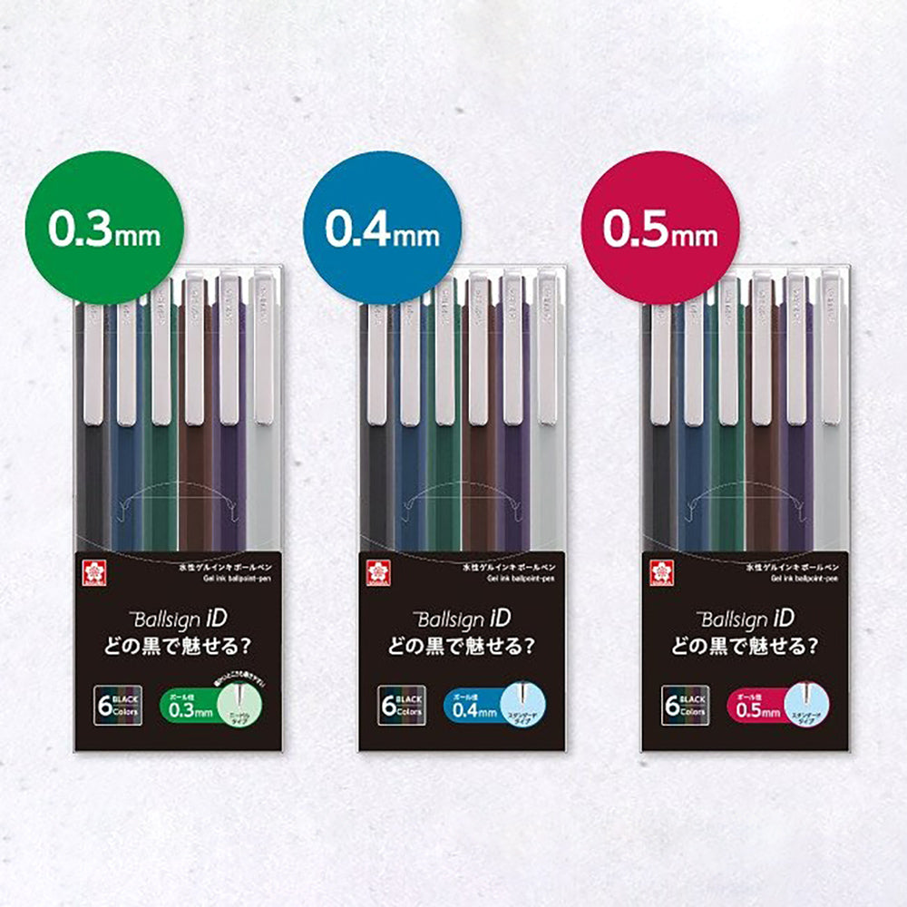 Sakura GBR20 Ballsign ID 0.4mm 0.5mm Gel Pen Ballpoint Pen Vintage Dark Ink Red Dot Design - CHL-STORE 