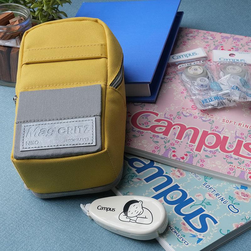 Japan KOKUYO Pencil Case Mobile Standing Large Capacity Multifunctional Storage Pencil Case Light Gray Light Blue Light Purple Yellow Pen Holder Universal Bag -WSG-PC173 - CHL-STORE 