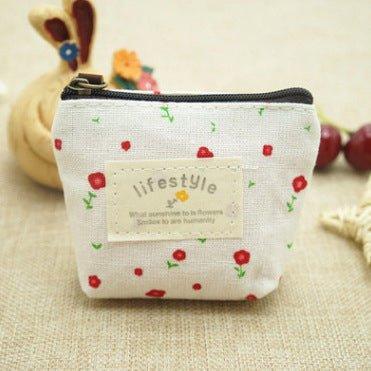 Japanese small fresh pastoral floral coin purse romantic pastoral style storage bag key bag - CHL-STORE 