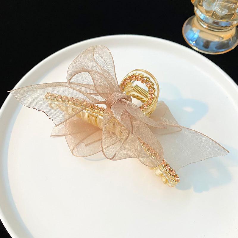 Korean Fairy French minimalist retro Metal Tassel Pearl Large Shark Clip Beauty Salon Exquisite Hair Clip Net Beauty Blonde Fashion Accessories - CHL-STORE 