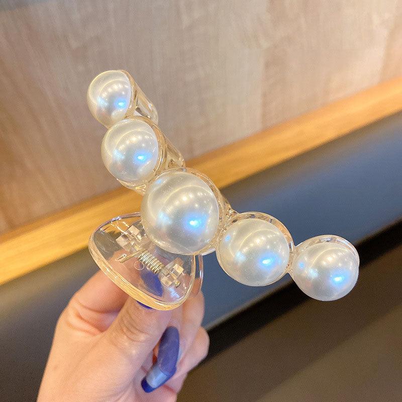 Korean Fairy French minimalist retro Metal Tassel Pearl Large Shark Clip Beauty Salon Exquisite Hair Clip Net Beauty Blonde Fashion Accessories - CHL-STORE 