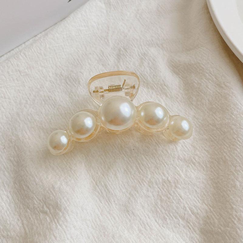 Korean Fairy French minimalist retro Metal Tassel Pearl Large Shark Clip Beauty Salon Exquisite Hair Clip Net Beauty Blonde Fashion Accessories - CHL-STORE 