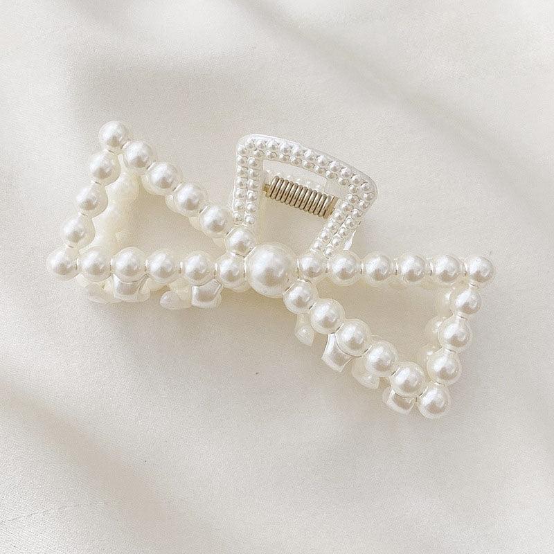 Korean Fairy French minimalist retro Metal Tassel Pearl Large Shark Clip Beauty Salon Exquisite Hair Clip Net Beauty Blonde Fashion Accessories - CHL-STORE 
