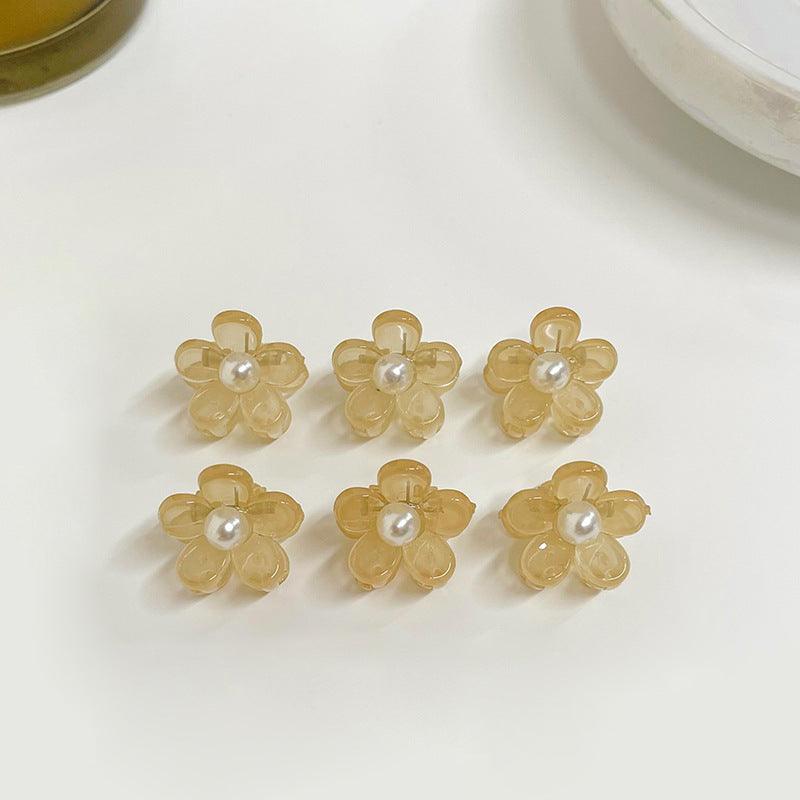 Korean mini flower, cute summer bangs, small hair clip,mini barrette, cute hair clip,star water drop hair clip, beauty salon, fashion accessory, flower, diamond and pearl - CHL-STORE 