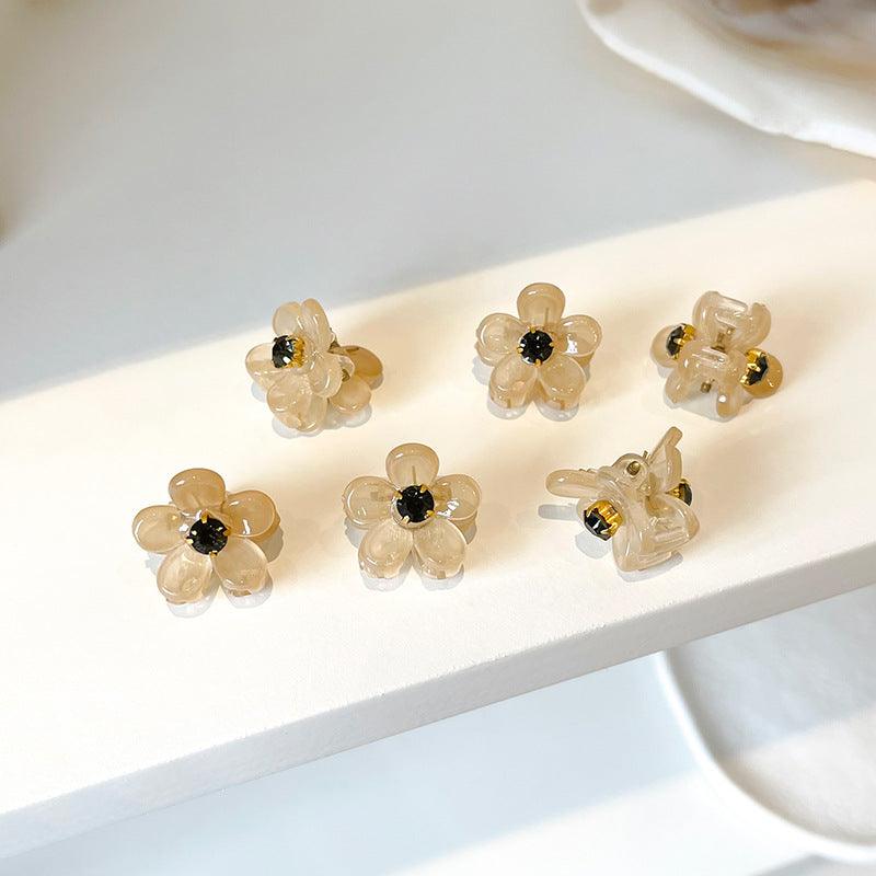 Korean mini flower, cute summer bangs, small hair clip,mini barrette, cute hair clip,star water drop hair clip, beauty salon, fashion accessory, flower, diamond and pearl - CHL-STORE 