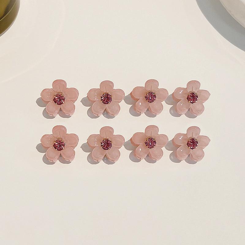 Korean mini flower, cute summer bangs, small hair clip,mini barrette, cute hair clip,star water drop hair clip, beauty salon, fashion accessory, flower, diamond and pearl - CHL-STORE 