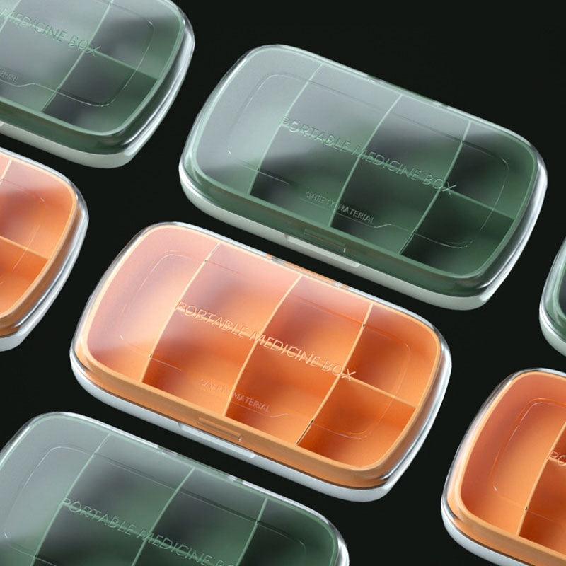Large-capacity portable medicine health food storage sub-package box seven-compartment pill box capsule box light and stylish grass green - CHL-STORE 