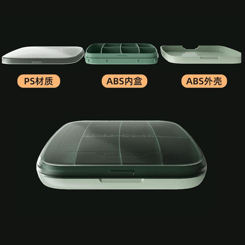 Large-capacity portable medicine health food storage sub-package box seven-compartment pill box capsule box light and stylish grass green - CHL-STORE 