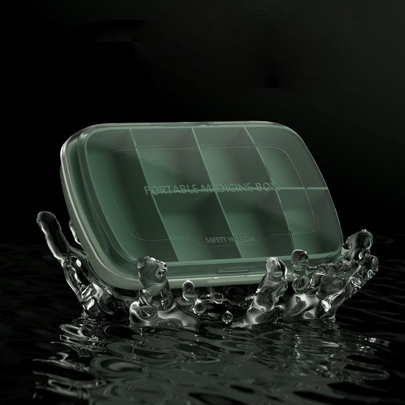 Large-capacity portable medicine health food storage sub-package box seven-compartment pill box capsule box light and stylish grass green - CHL-STORE 