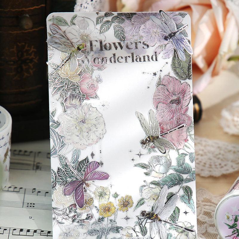 Lovers of Letters and Paper Tape All Things Pick Up Series Literary Hot Silver Feather Plant Pocket Paper Tape Pocket Decoration - CHL-STORE 