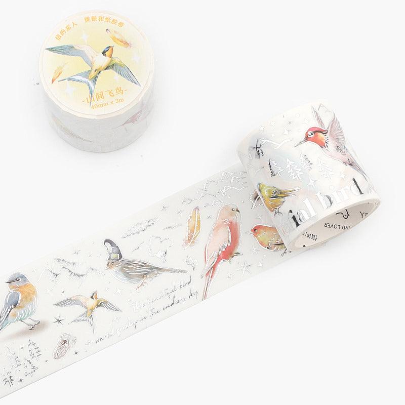 Lovers of Letters and Paper Tape All Things Pick Up Series Literary Hot Silver Feather Plant Pocket Paper Tape Pocket Decoration - CHL-STORE 