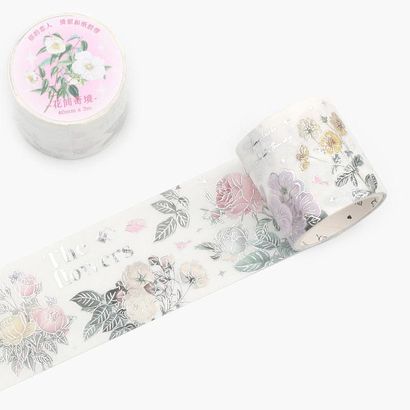 Lovers of Letters and Paper Tape All Things Pick Up Series Literary Hot Silver Feather Plant Pocket Paper Tape Pocket Decoration - CHL-STORE 