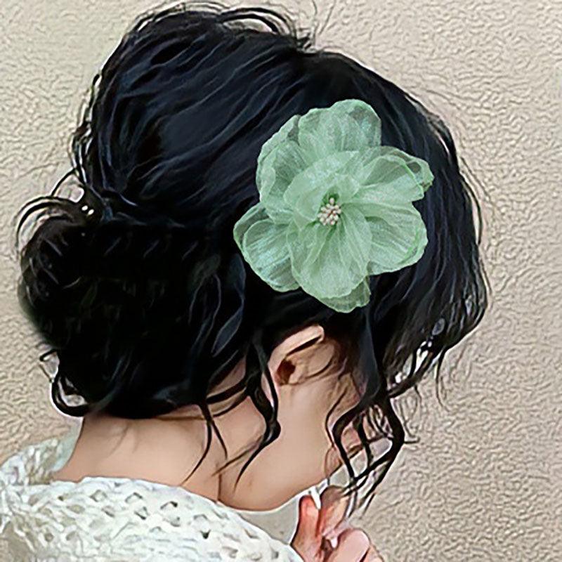 Mesh Flowers Sweet and Cute Princess Style Duckbill Clips Pastel Colors Headwear Children's Hair Clips Side Hair Accessories Children's Styling Popular Hairdressing - CHL-STORE 
