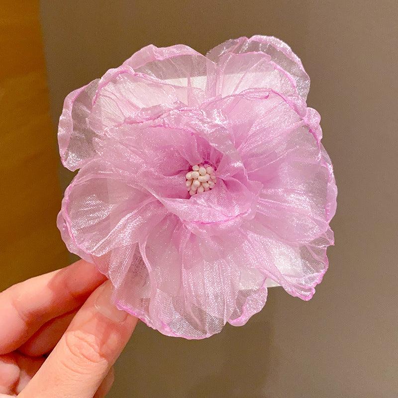 Mesh Flowers Sweet and Cute Princess Style Duckbill Clips Pastel Colors Headwear Children's Hair Clips Side Hair Accessories Children's Styling Popular Hairdressing - CHL-STORE 