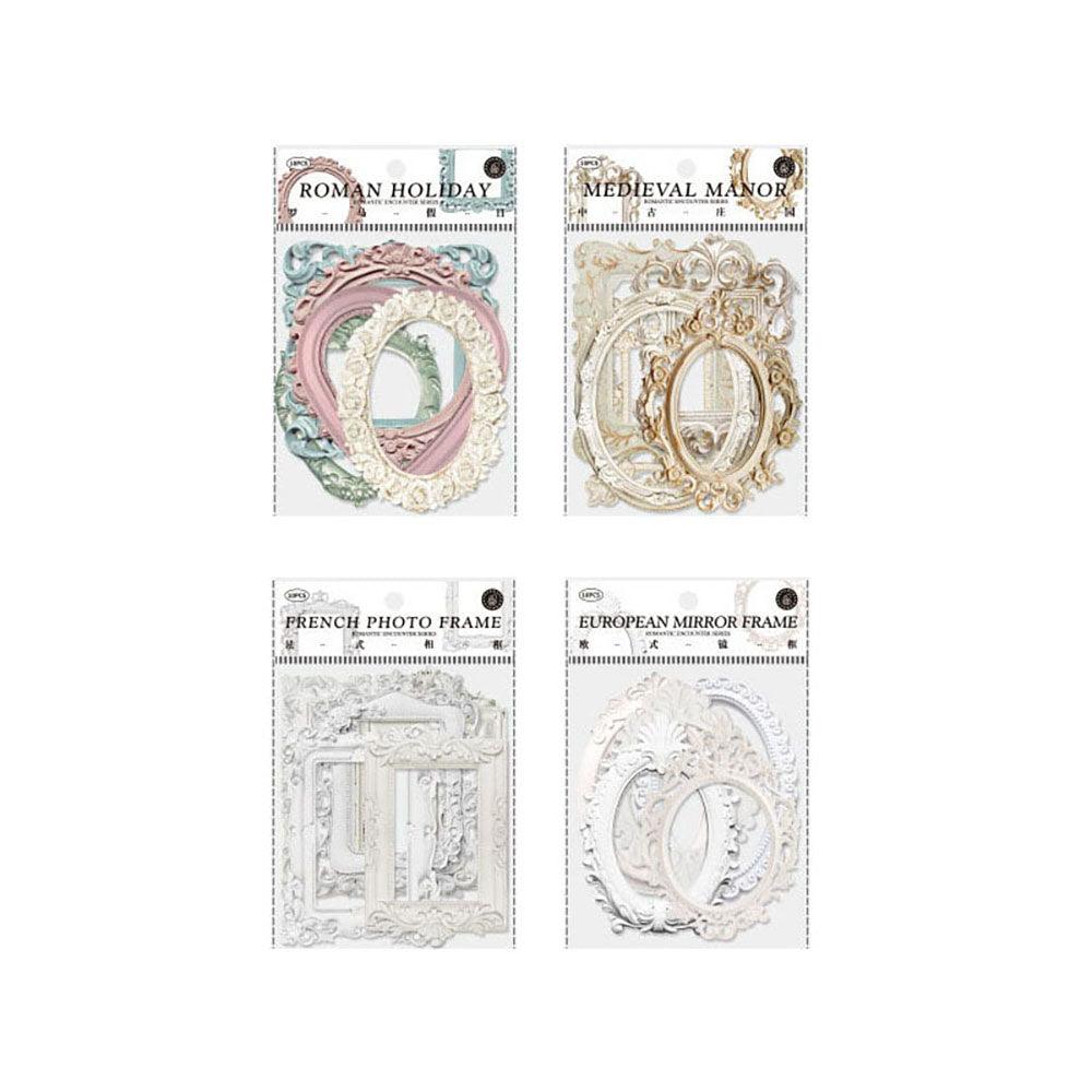 Momo hollow relief retro frame collage, French photo frame, European style frame, base decorative material, collage shape, pocket card bookmark production - CHL-STORE 